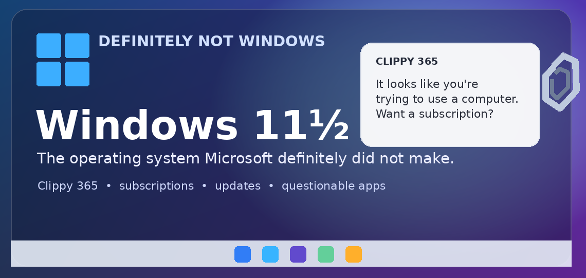 Definitely not Windows (Win 11 parody)